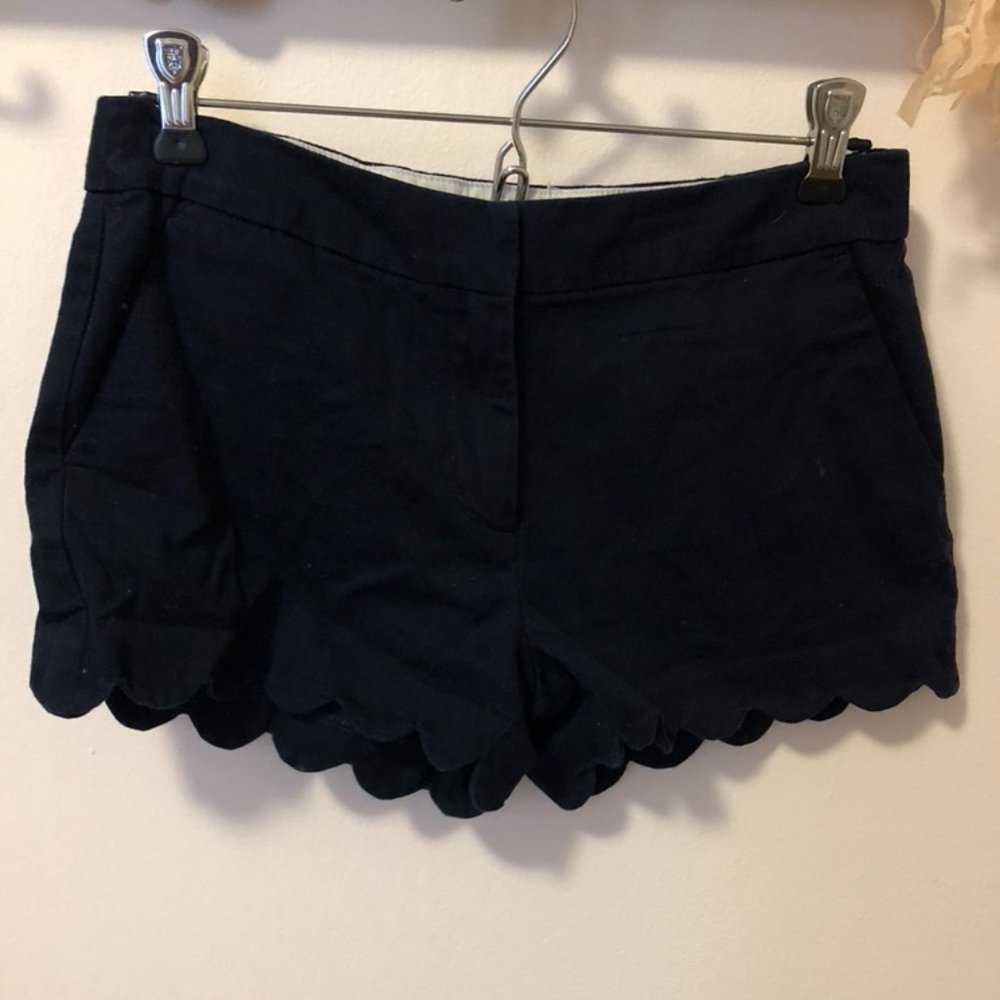 JCREW CREWCUTS NAVY SCALLOP HEM UNIFORM SHORTS